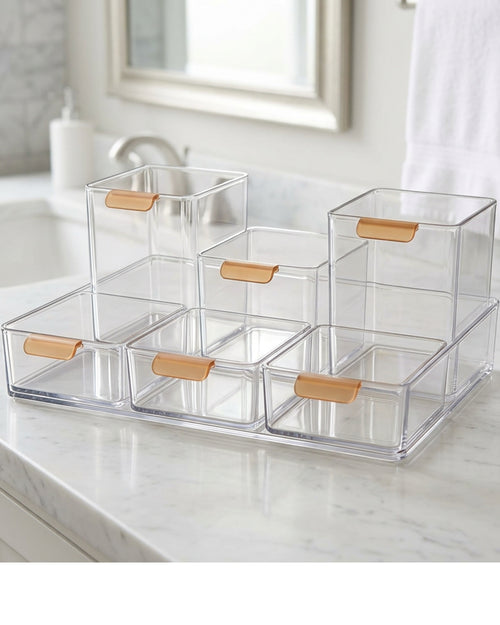 Wdkfb Six Lift Out Bin Acrylic Vanity Tray Clear Amber - Lifestyle view