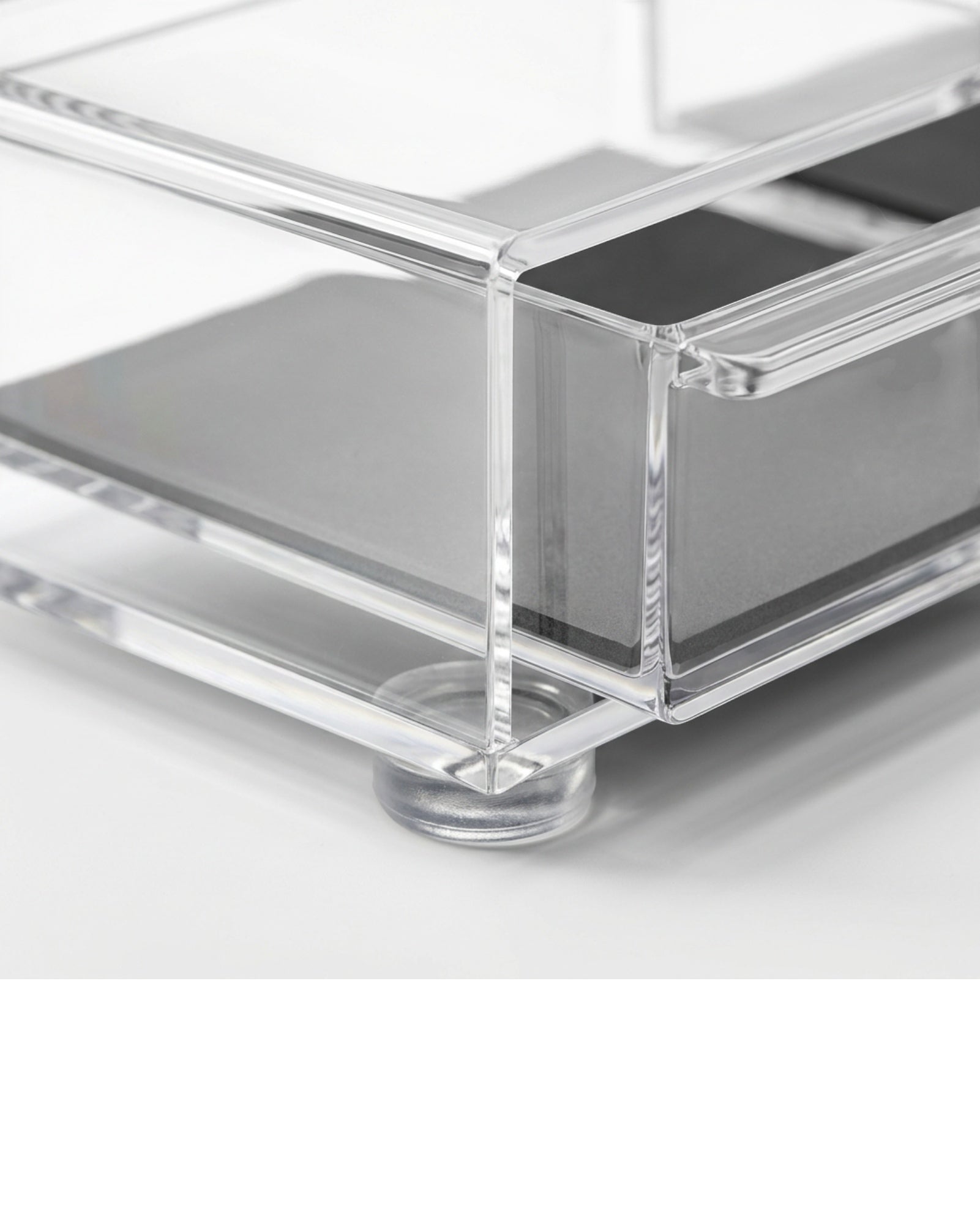 Wdkfb Two Drawer Four Section Acrylic Organizer Clear Smoke - Detail view