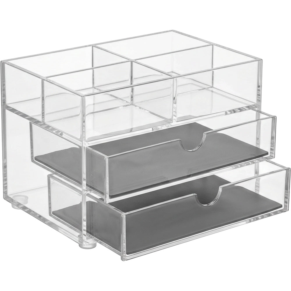 Wdkfb Two Drawer Four Section Acrylic Organizer Clear Smoke - Product view
